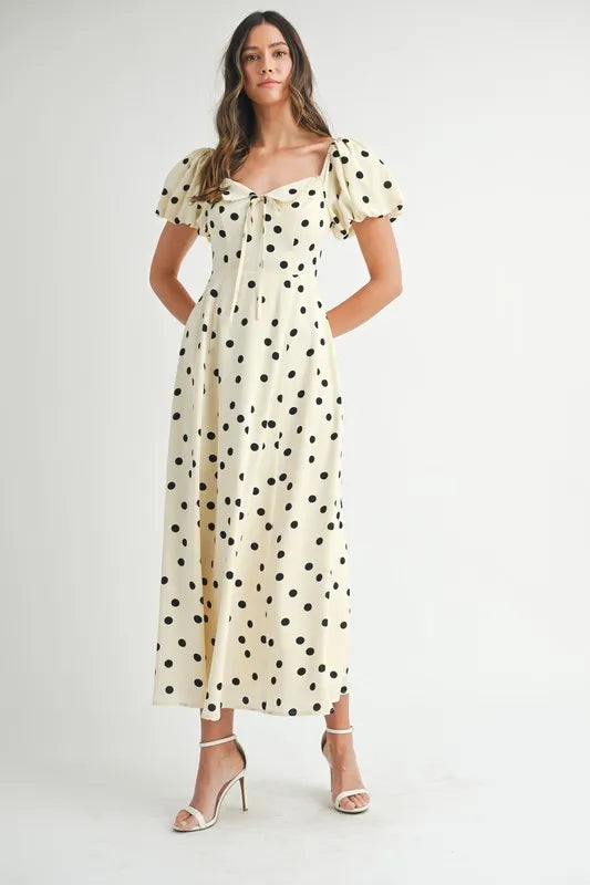 MABLE Polka Dot Puff Sleeve Midi Dress-Dresses-Trendsi-[option4]-[option5]-[option6]-[option7]-[option8]-Shop-Boutique-Clothing-for-Women-Online