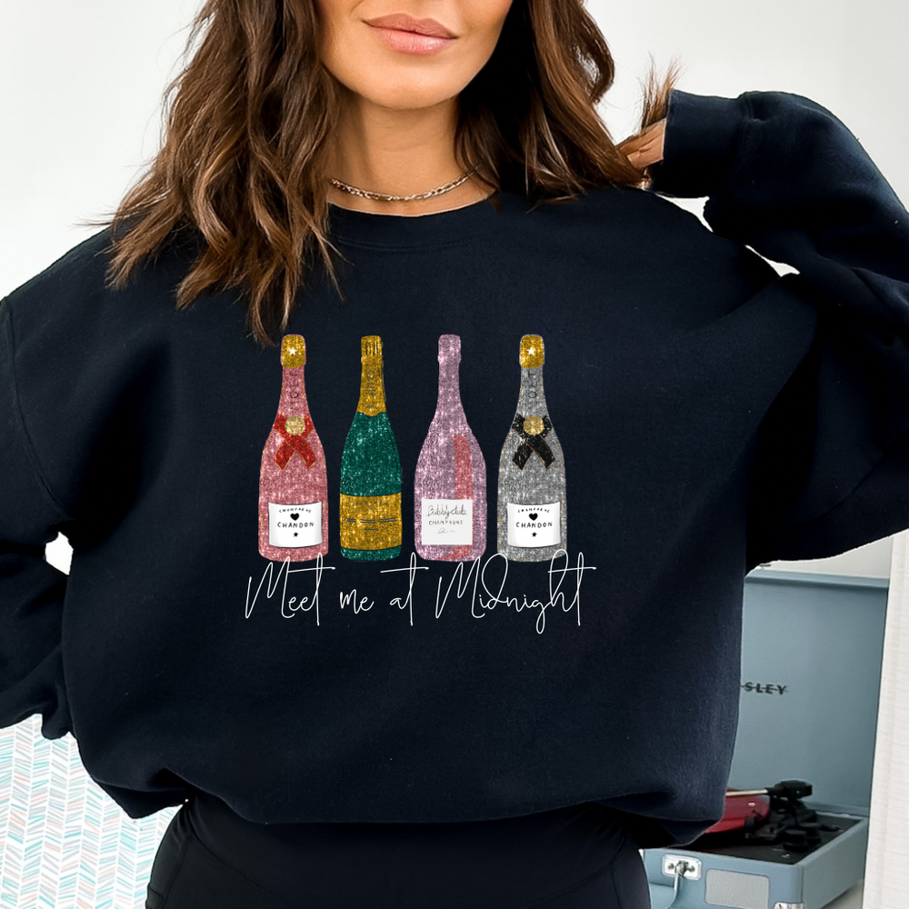 Meet me at midnight faux glitter champagne-JOCOink-XS-Black sweatshirt-[option4]-[option5]-[option6]-[option7]-[option8]-Shop-Boutique-Clothing-for-Women-Online