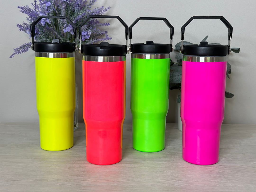 30oz Neon Tumblers with Handle-JuliaRoseWholesale-[option4]-[option5]-[option6]-[option7]-[option8]-Shop-Boutique-Clothing-for-Women-Online