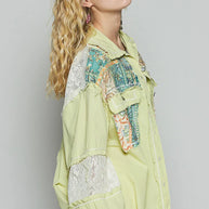 POL Printed Woven Mix Raw Hem Jacket with Lace Detail-Jacket-Trendsi-[option4]-[option5]-[option6]-[option7]-[option8]-Shop-Boutique-Clothing-for-Women-Online