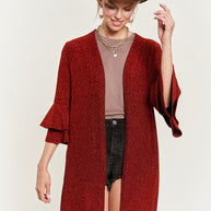 Glitter bell sleeve kimono style cardigan PLUS SIZE-Jade By Jane-[option4]-[option5]-[option6]-[option7]-[option8]-Shop-Boutique-Clothing-for-Women-Online