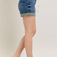 Judy Blue Drawstring High Rise Cuff Denim Shorts-Trendsi-[option4]-[option5]-[option6]-[option7]-[option8]-Shop-Boutique-Clothing-for-Women-Online