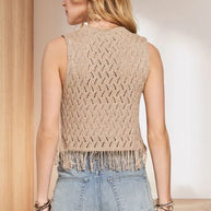 ADORA Fringe Hem Lurex Crochet Vest Top-Tank Tops & Camis-Trendsi-[option4]-[option5]-[option6]-[option7]-[option8]-Shop-Boutique-Clothing-for-Women-Online