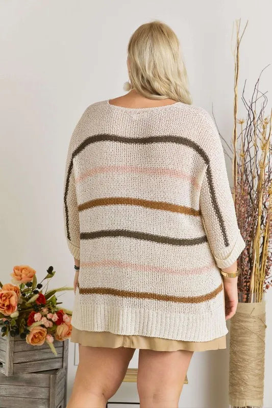 ADORA Full Size Multi Color Strip Sweater-Sweaters-Trendsi-[option4]-[option5]-[option6]-[option7]-[option8]-Shop-Boutique-Clothing-for-Women-Online