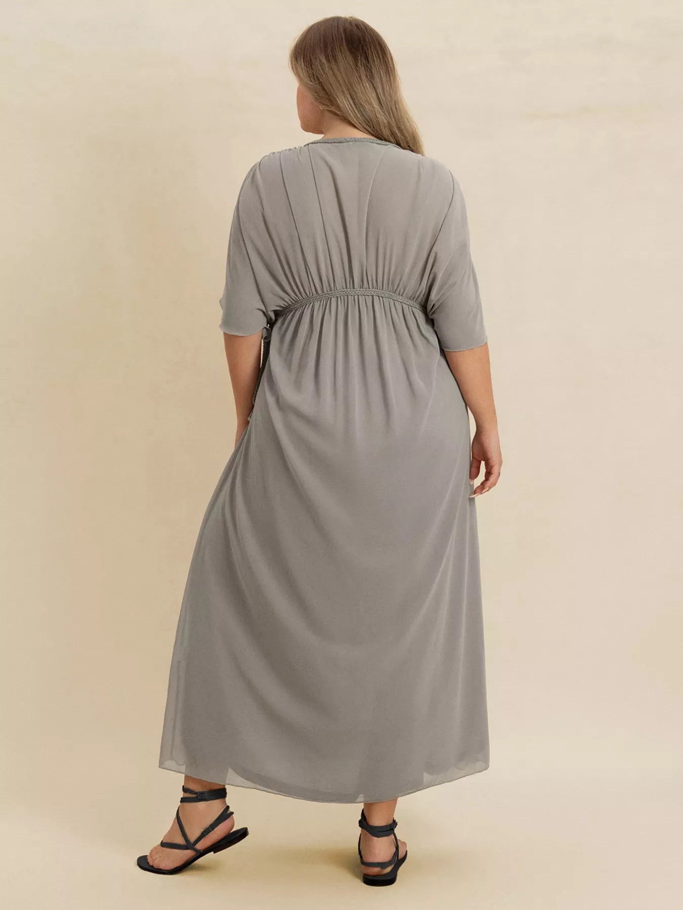 Plus Size V-Neck Flutter Sleeve Dress-Dresses-Trendsi-[option4]-[option5]-[option6]-[option7]-[option8]-Shop-Boutique-Clothing-for-Women-Online