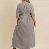 Plus Size V-Neck Flutter Sleeve Dress-Dresses-Trendsi-[option4]-[option5]-[option6]-[option7]-[option8]-Shop-Boutique-Clothing-for-Women-Online