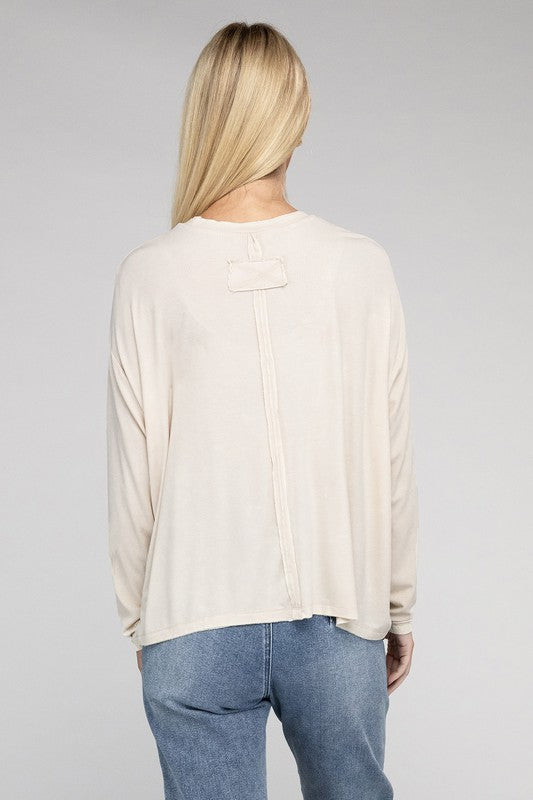 Zenana Washed Ribbed Dolman Sleeve Round Neck Top-ZENANA-[option4]-[option5]-[option6]-[option7]-[option8]-Shop-Boutique-Clothing-for-Women-Online