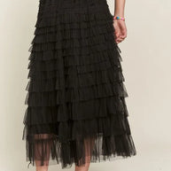 ADORA Elastic Waist Layered Mesh Midi Skirt-Skirts-Trendsi-[option4]-[option5]-[option6]-[option7]-[option8]-Shop-Boutique-Clothing-for-Women-Online