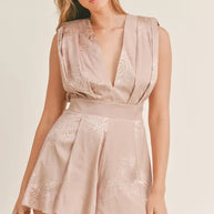 MABLE Draped Romper with Pleated Shoulder Pad Detail-Jumpsuits & Rompers-Trendsi-[option4]-[option5]-[option6]-[option7]-[option8]-Shop-Boutique-Clothing-for-Women-Online