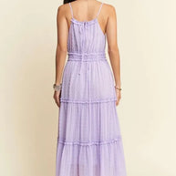 Davi & Dani Texture Swiss Dot Ruffle Square Neck Midi Dress-Dresses-Trendsi-[option4]-[option5]-[option6]-[option7]-[option8]-Shop-Boutique-Clothing-for-Women-Online