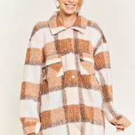 Fuzzy plaid teddy jacket PLUS SIZE-Jade By Jane-[option4]-[option5]-[option6]-[option7]-[option8]-Shop-Boutique-Clothing-for-Women-Online