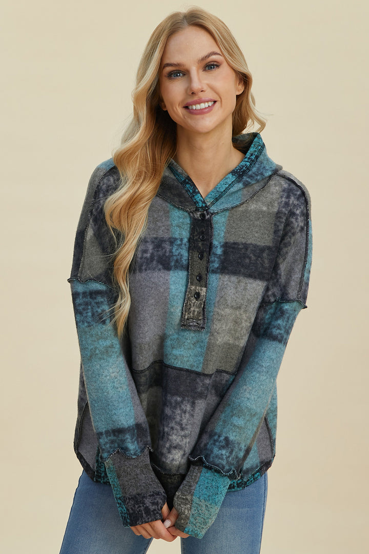 Double Take Plaid Dropped Shoulder Hoodie-Trendsi-[option4]-[option5]-[option6]-[option7]-[option8]-Shop-Boutique-Clothing-for-Women-Online