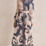 Printed Button Down Belted Shirt Dress-Dresses-Trendsi-[option4]-[option5]-[option6]-[option7]-[option8]-Shop-Boutique-Clothing-for-Women-Online