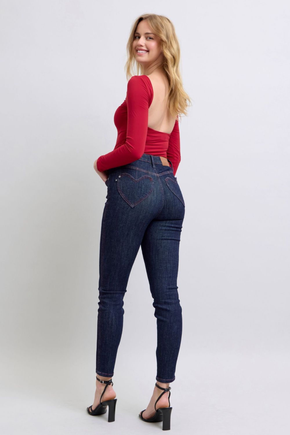 Judy Blue Heart Shaped Back Pockets Skinny Jeans-Trendsi-[option4]-[option5]-[option6]-[option7]-[option8]-Shop-Boutique-Clothing-for-Women-Online