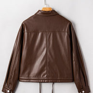 Leather Drawstring Hem Pocketed Jacket-JUNIPER BLVD-[option4]-[option5]-[option6]-[option7]-[option8]-Shop-Boutique-Clothing-for-Women-Online