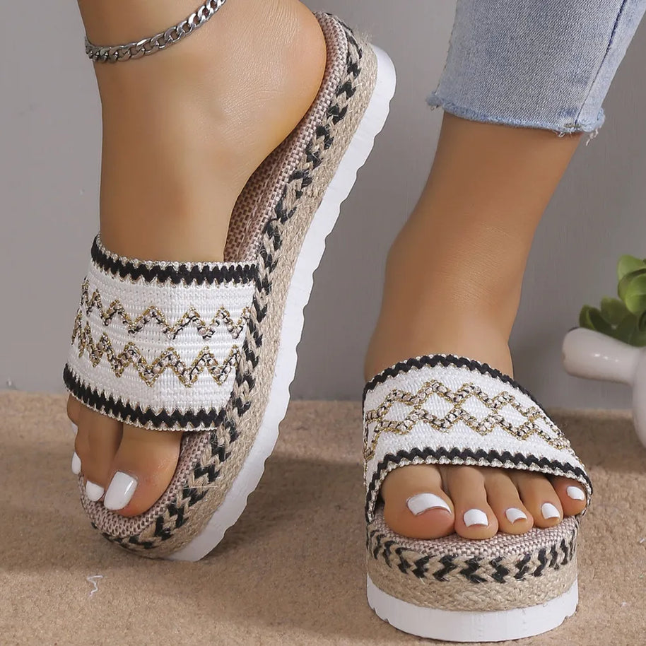 Geometric Weave Platform Sandals-Sandals-Trendsi-[option4]-[option5]-[option6]-[option7]-[option8]-Shop-Boutique-Clothing-for-Women-Online