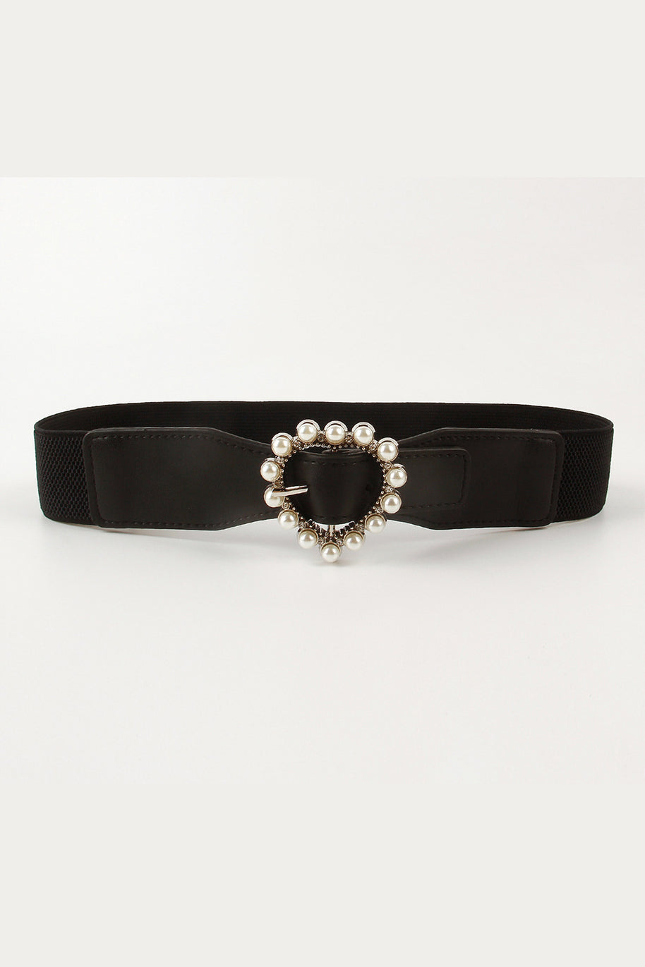 Pearl Heart Buckle Elastic Belt-Belts-Trendsi-[option4]-[option5]-[option6]-[option7]-[option8]-Shop-Boutique-Clothing-for-Women-Online