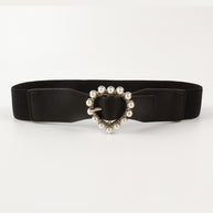Pearl Heart Buckle Elastic Belt-Belts-Trendsi-[option4]-[option5]-[option6]-[option7]-[option8]-Shop-Boutique-Clothing-for-Women-Online