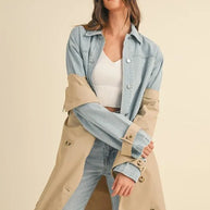 MABLE Layered Look Trench Coat With Denim Jacket-Coats & Jackets-Trendsi-[option4]-[option5]-[option6]-[option7]-[option8]-Shop-Boutique-Clothing-for-Women-Online