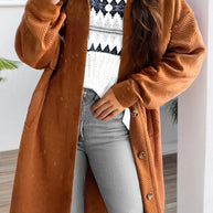 Textured Button Down Collared Neck Coat-Coats & Jackets-Trendsi-[option4]-[option5]-[option6]-[option7]-[option8]-Shop-Boutique-Clothing-for-Women-Online
