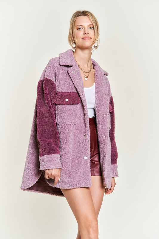 Colorblock Sherpa Jacket-Jade By Jane-BERRY COMBO-S-[option4]-[option5]-[option6]-[option7]-[option8]-Shop-Boutique-Clothing-for-Women-Online
