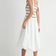 MABLE Smocked Bodice Bubble Midi Dress-Dresses-Trendsi-[option4]-[option5]-[option6]-[option7]-[option8]-Shop-Boutique-Clothing-for-Women-Online