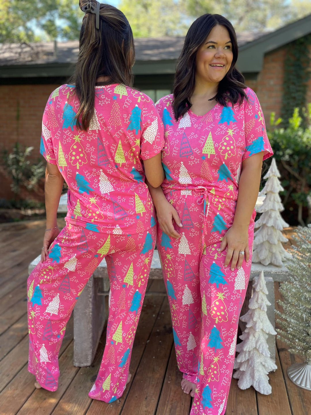 Pink Trees Pajama Set-Womens-Ave Shops-[option4]-[option5]-[option6]-[option7]-[option8]-Shop-Boutique-Clothing-for-Women-Online