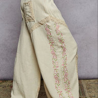 POL Floral Embroidered Drawstring Joggers with Lace Trim-Sweatpants & Joggers-Trendsi-[option4]-[option5]-[option6]-[option7]-[option8]-Shop-Boutique-Clothing-for-Women-Online