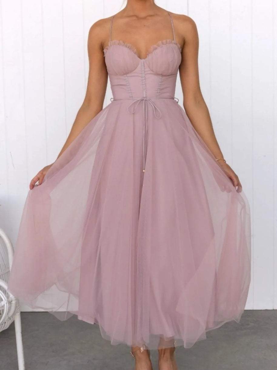 Sweetheart Neck Tulle Midi Dress-Dresses-Trendsi-[option4]-[option5]-[option6]-[option7]-[option8]-Shop-Boutique-Clothing-for-Women-Online