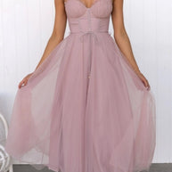 Sweetheart Neck Tulle Midi Dress-Dresses-Trendsi-[option4]-[option5]-[option6]-[option7]-[option8]-Shop-Boutique-Clothing-for-Women-Online