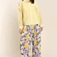 J.NNA Button Down Lace Long Sleeve Waffle Shirt-Blouses-Trendsi-[option4]-[option5]-[option6]-[option7]-[option8]-Shop-Boutique-Clothing-for-Women-Online