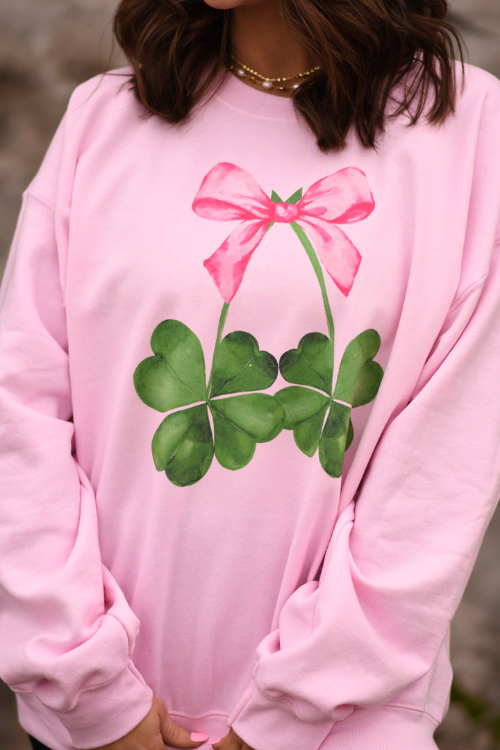 Clover Bow Sweatshirt-P&PD Wholesale-[option4]-[option5]-[option6]-[option7]-[option8]-Shop-Boutique-Clothing-for-Women-Online