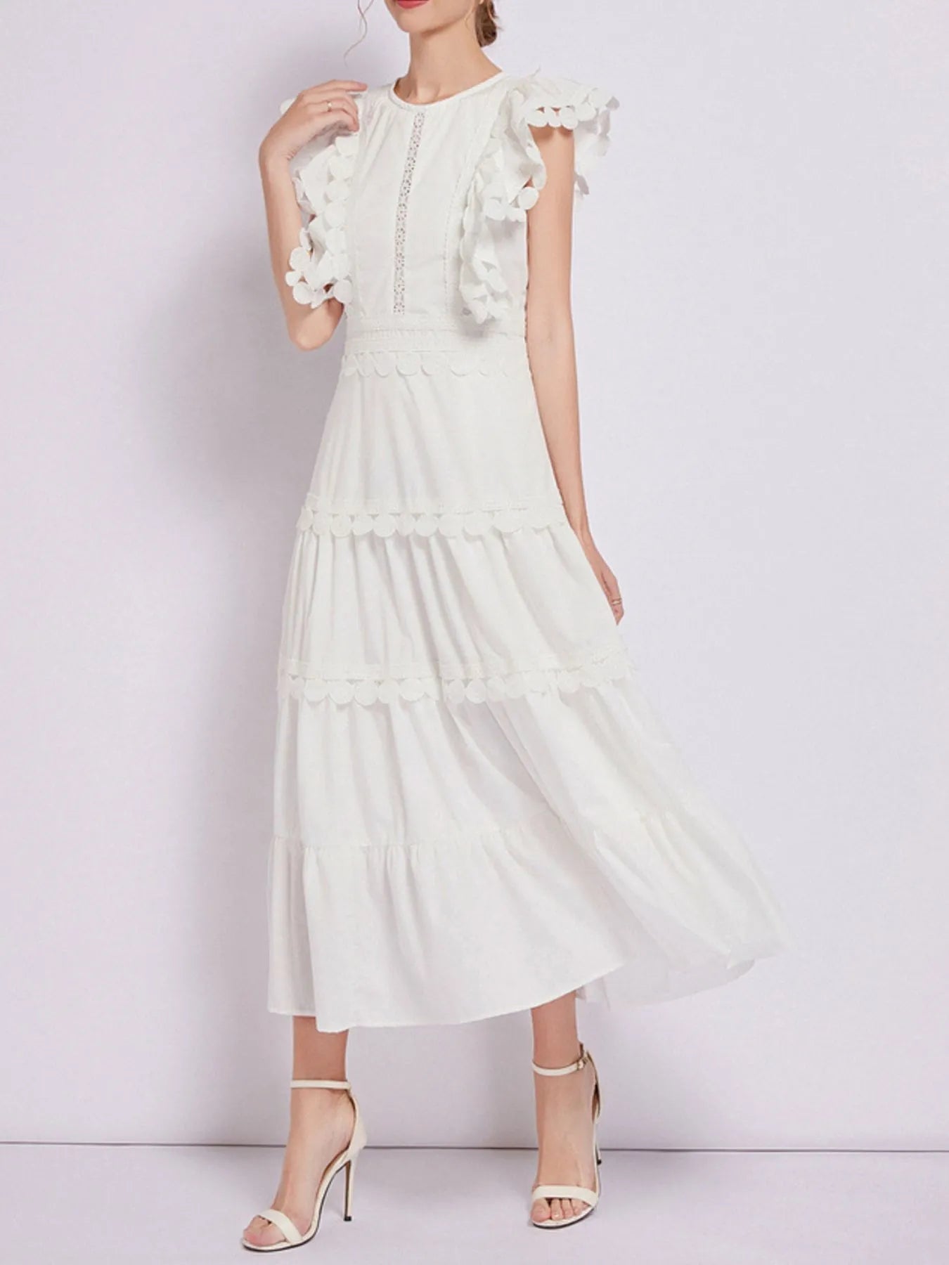 Sleeveless Ruffled Tiered Dress with Embroidered Trim-dresses-Trendsi-[option4]-[option5]-[option6]-[option7]-[option8]-Shop-Boutique-Clothing-for-Women-Online