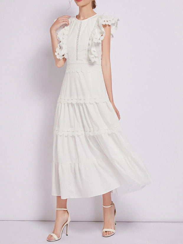 Sleeveless Ruffled Tiered Dress with Embroidered Trim-dresses-Trendsi-[option4]-[option5]-[option6]-[option7]-[option8]-Shop-Boutique-Clothing-for-Women-Online