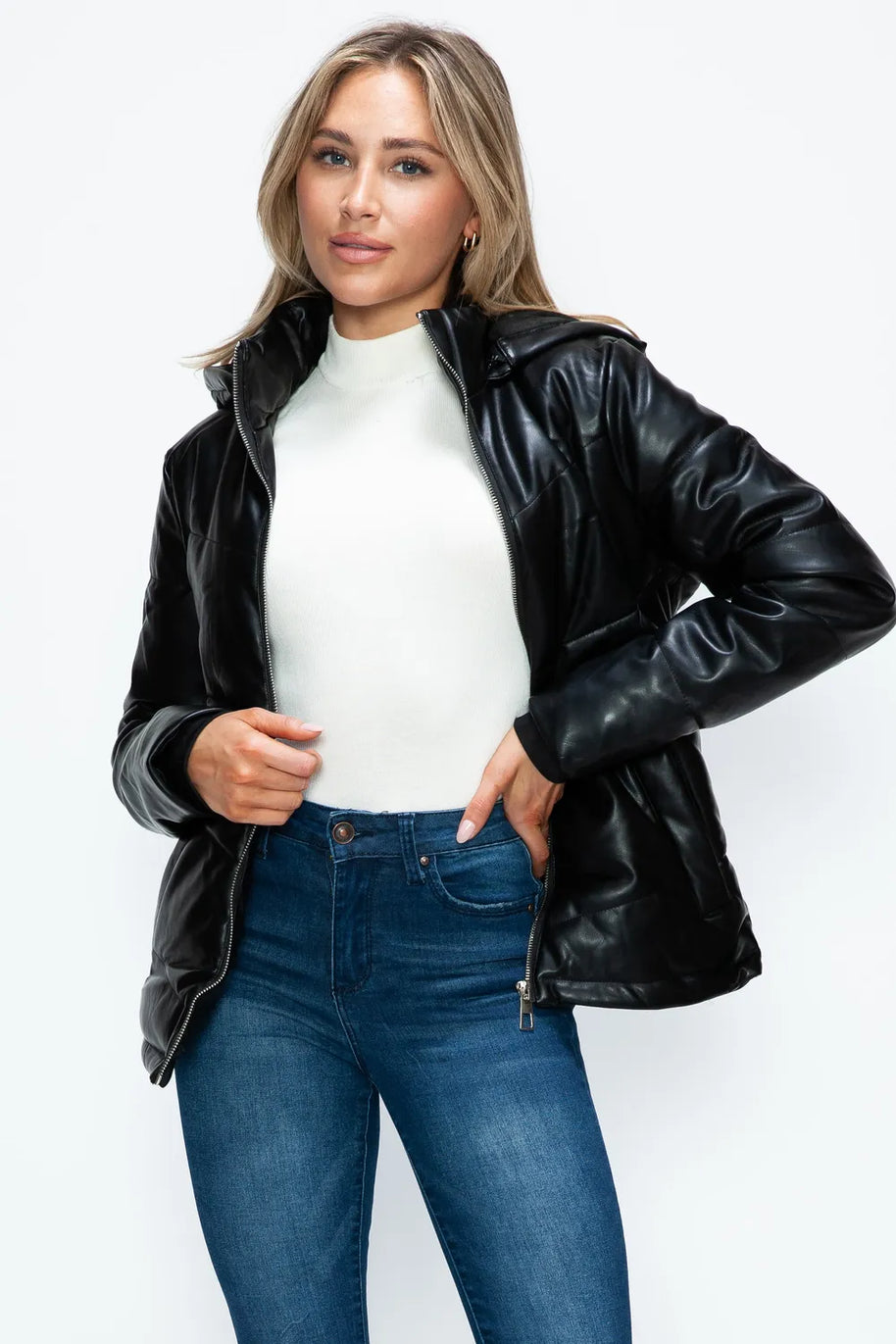 How Dare U Pocketed Zip Up Puffer Jacket with Removable Hood-Coats & Jackets-Trendsi-[option4]-[option5]-[option6]-[option7]-[option8]-Shop-Boutique-Clothing-for-Women-Online