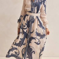 Printed Button Down Belted Shirt Dress-Dresses-Trendsi-[option4]-[option5]-[option6]-[option7]-[option8]-Shop-Boutique-Clothing-for-Women-Online