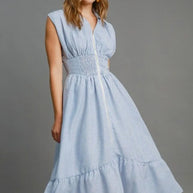 Umgee Full Size Striped Midi Dress with Smocked Waist Plus Size-Dresses-Trendsi-[option4]-[option5]-[option6]-[option7]-[option8]-Shop-Boutique-Clothing-for-Women-Online