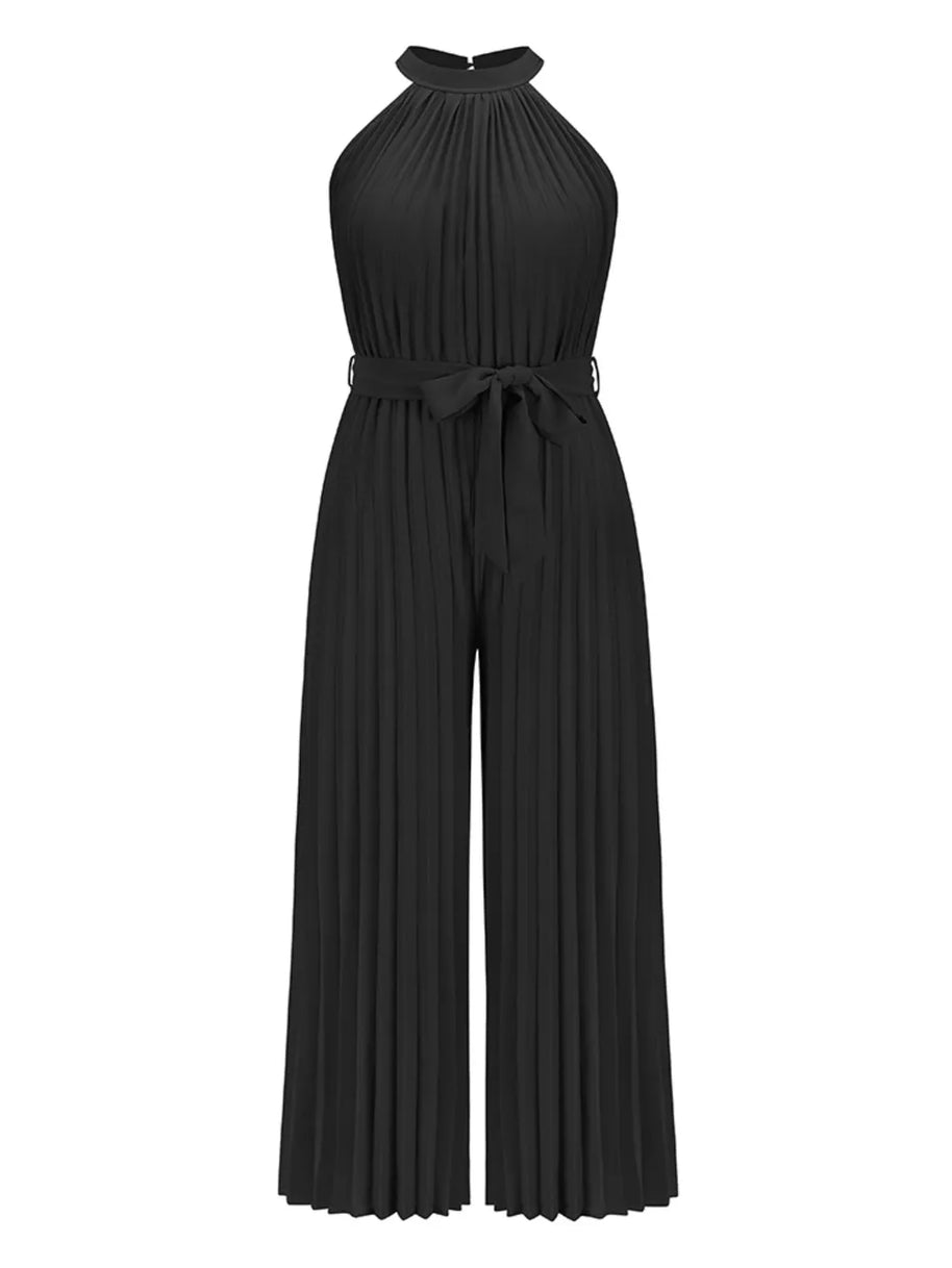 Cutout Tied Pleated Sleeveless Jumpsuit-Sets-Trendsi-[option4]-[option5]-[option6]-[option7]-[option8]-Shop-Boutique-Clothing-for-Women-Online