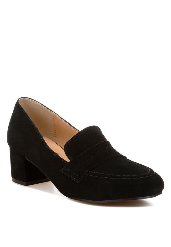 Astra Block Heel Genuine Suede Loafers-Rag Company-[option4]-[option5]-[option6]-[option7]-[option8]-Shop-Boutique-Clothing-for-Women-Online