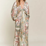 ADORA Printed V-Neck Batwing Sleeve Dress-Dresses-Trendsi-[option4]-[option5]-[option6]-[option7]-[option8]-Shop-Boutique-Clothing-for-Women-Online