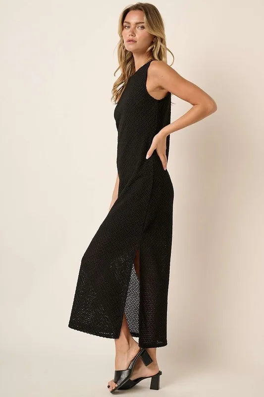 Mittoshop Side Slit Round Neck Sleeveless Dress-Dresses-Trendsi-[option4]-[option5]-[option6]-[option7]-[option8]-Shop-Boutique-Clothing-for-Women-Online