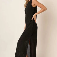Mittoshop Side Slit Round Neck Sleeveless Dress-Dresses-Trendsi-[option4]-[option5]-[option6]-[option7]-[option8]-Shop-Boutique-Clothing-for-Women-Online