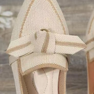 Bow Contrast Trim Point Toe Loafers-Flats-Trendsi-[option4]-[option5]-[option6]-[option7]-[option8]-Shop-Boutique-Clothing-for-Women-Online