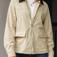 Textured Zip-Up Collared Faux Leather Jacket-JUNIPER BLVD-[option4]-[option5]-[option6]-[option7]-[option8]-Shop-Boutique-Clothing-for-Women-Online