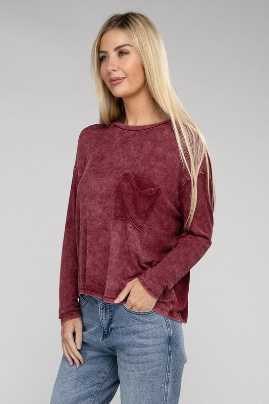 Zenana Washed Ribbed Dolman Sleeve Round Neck Top-ZENANA-[option4]-[option5]-[option6]-[option7]-[option8]-Shop-Boutique-Clothing-for-Women-Online