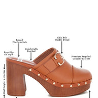 Septim Genuine Leather Studded Clog Heels-Rag Company-[option4]-[option5]-[option6]-[option7]-[option8]-Shop-Boutique-Clothing-for-Women-Online