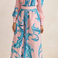Printed Button Down Belted Shirt Dress-Dresses-Trendsi-[option4]-[option5]-[option6]-[option7]-[option8]-Shop-Boutique-Clothing-for-Women-Online