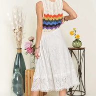 ADORA Elastic Waist Lace Midi Skirt-Skirts-Trendsi-[option4]-[option5]-[option6]-[option7]-[option8]-Shop-Boutique-Clothing-for-Women-Online