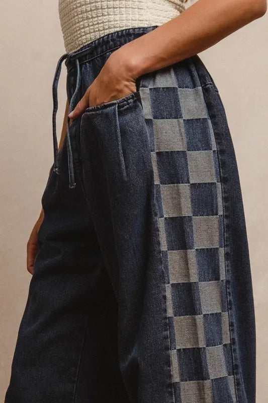 BiBi Washed Denim Mix And Match Long Pants-Jeans-Trendsi-[option4]-[option5]-[option6]-[option7]-[option8]-Shop-Boutique-Clothing-for-Women-Online