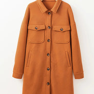 Textured Button Down Collared Neck Coat-Coats & Jackets-Trendsi-[option4]-[option5]-[option6]-[option7]-[option8]-Shop-Boutique-Clothing-for-Women-Online